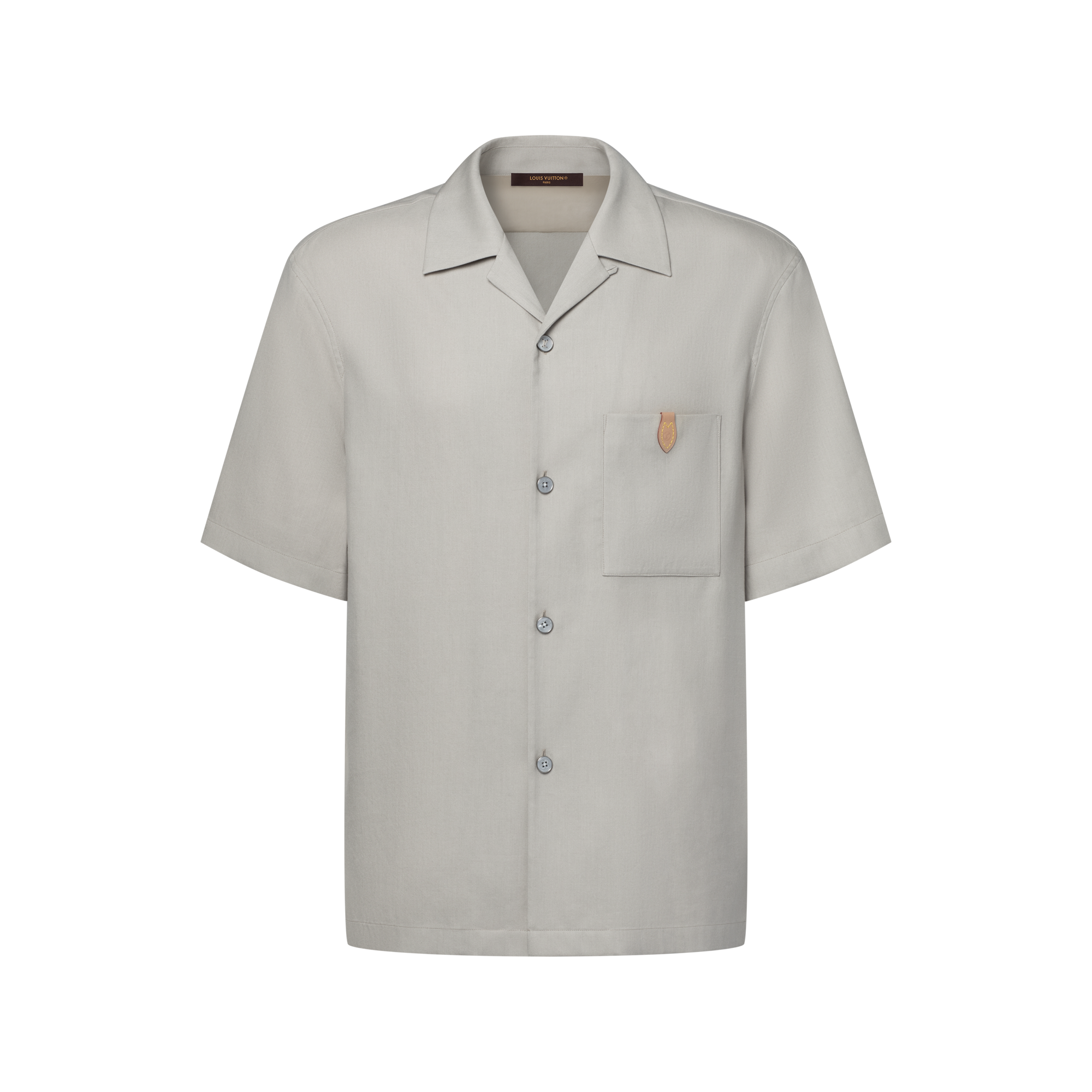 Short-Sleeved Silk, Cotton And Cashmere-Blend Open Collar Shirt